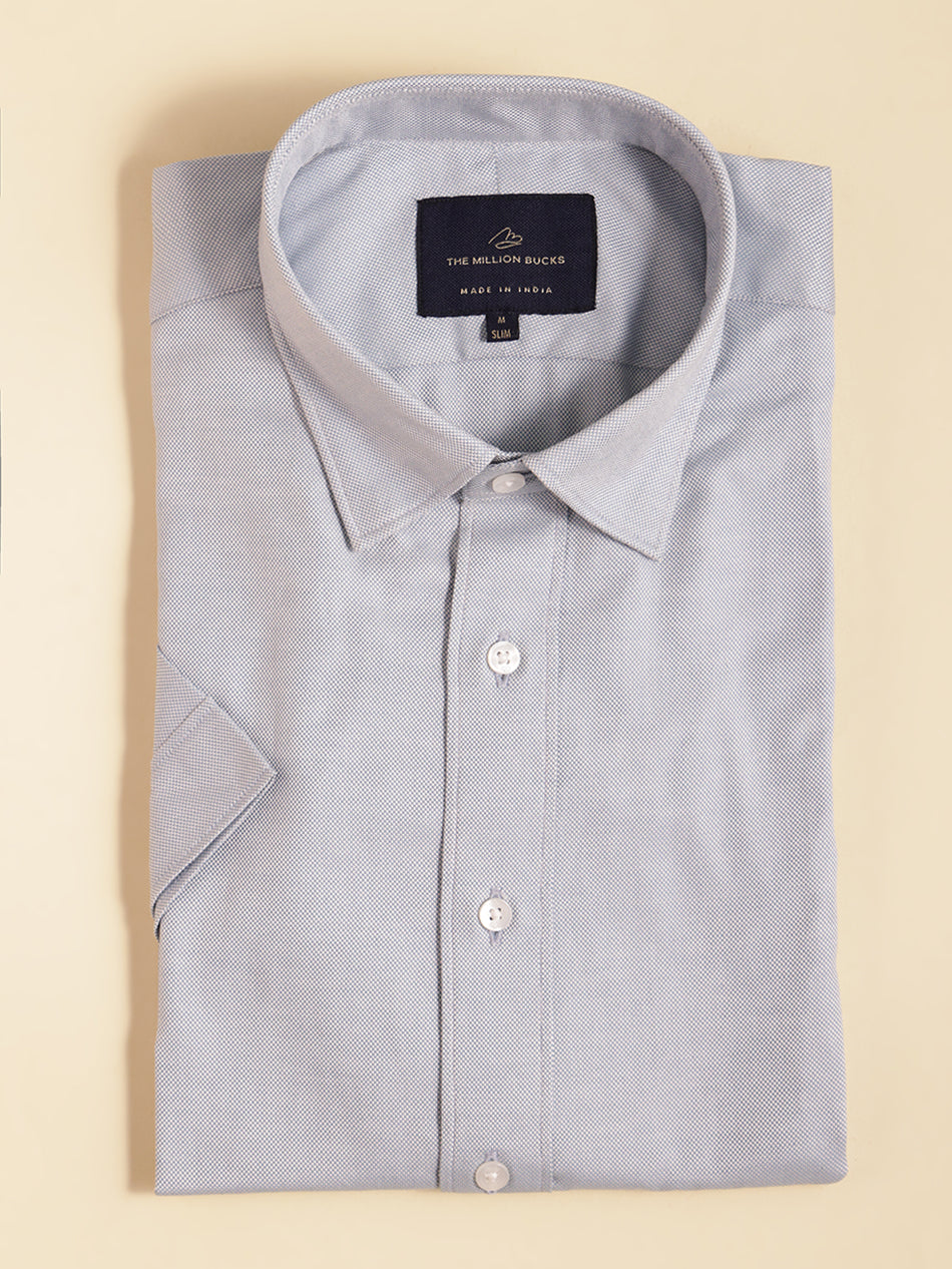 GREY OXFORD S/S SHIRT