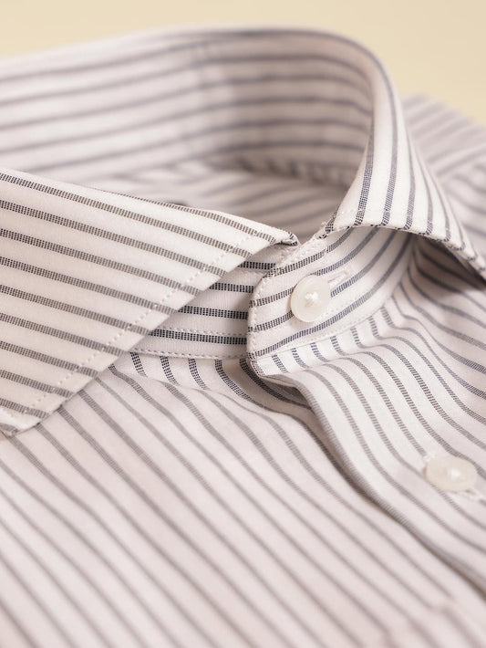 WHITE TEXTURED STRIPE SHIRT