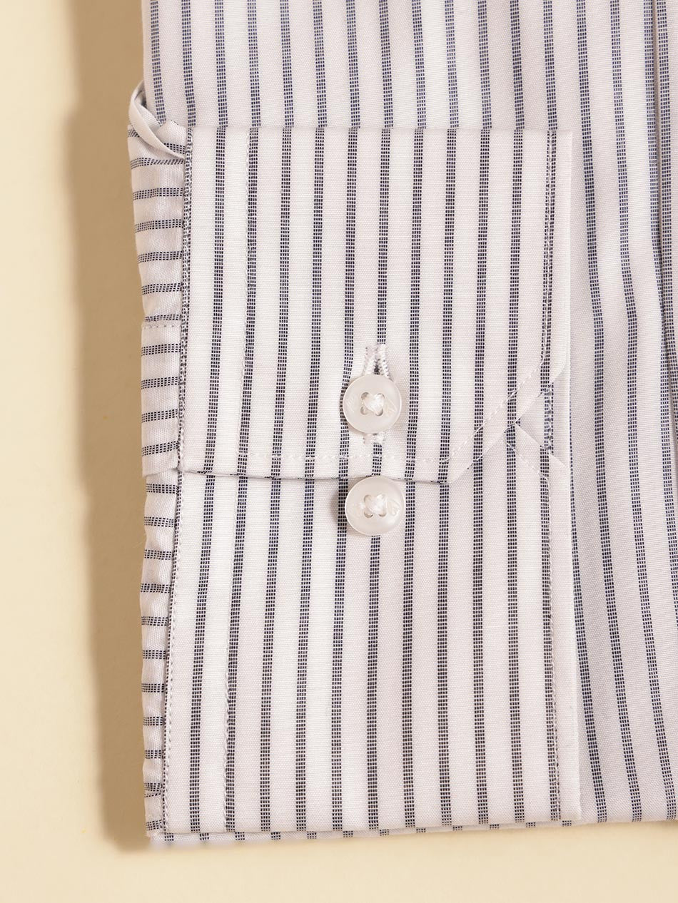 WHITE TEXTURED STRIPE SHIRT