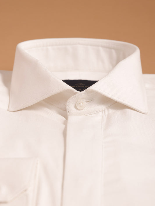 WHITE DOBBY DRESS SHIRT