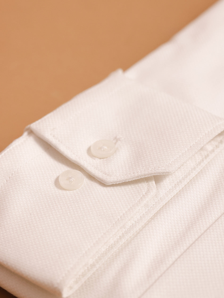 WHITE DOBBY DRESS SHIRT