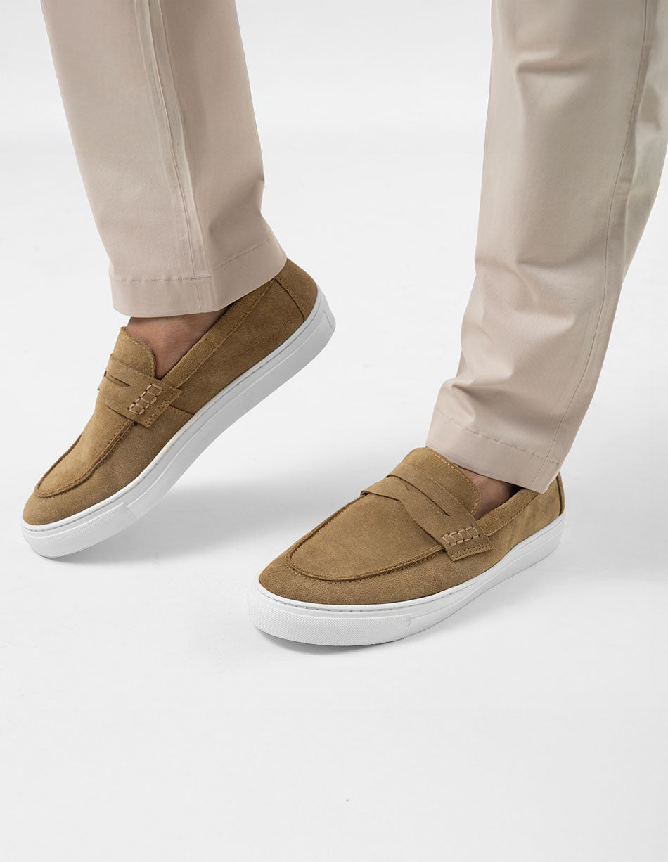 Capri Suede Penny Slip-On — Dune