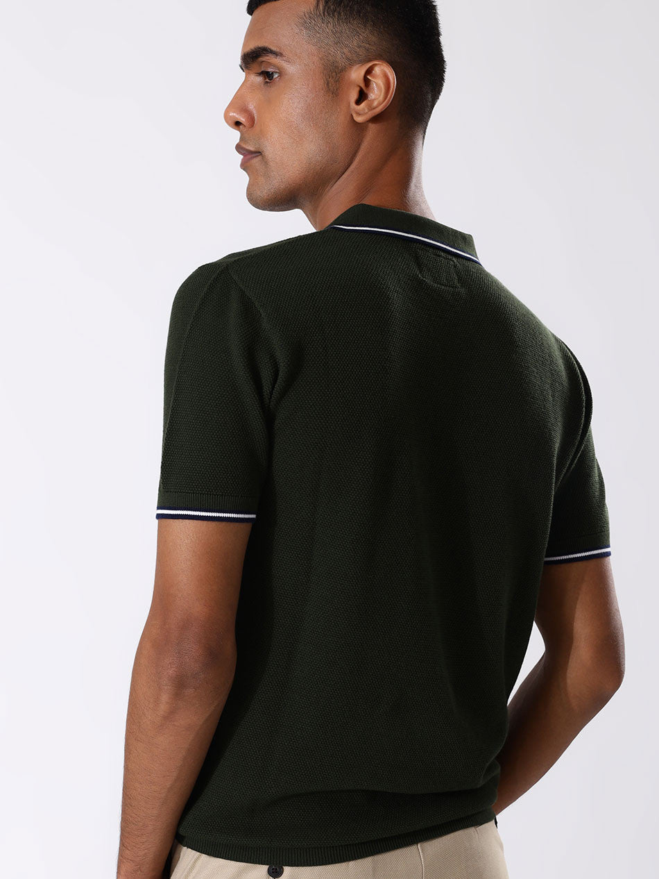 ARMY GREEN PIQUE POLO