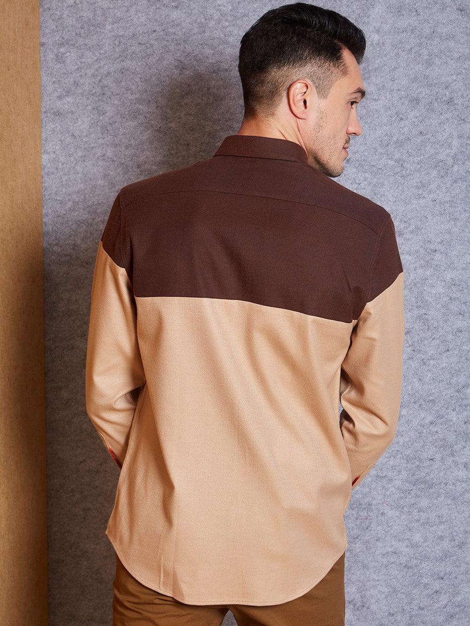 BROWN KHAKI COLORBLOCK
