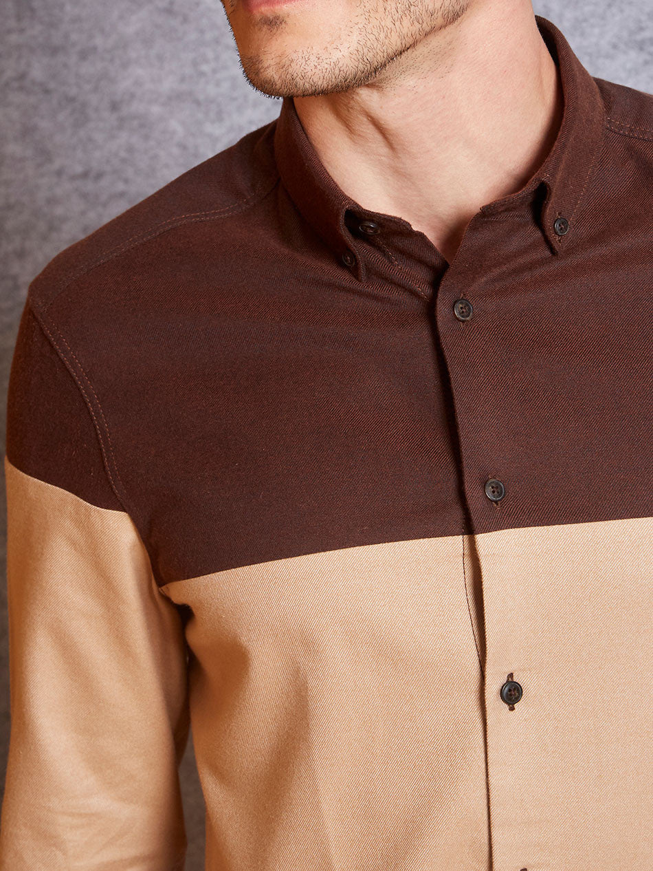 BROWN KHAKI COLORBLOCK