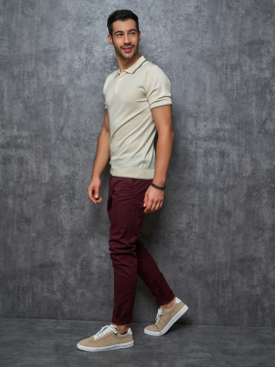 CREAM KNIT POLO