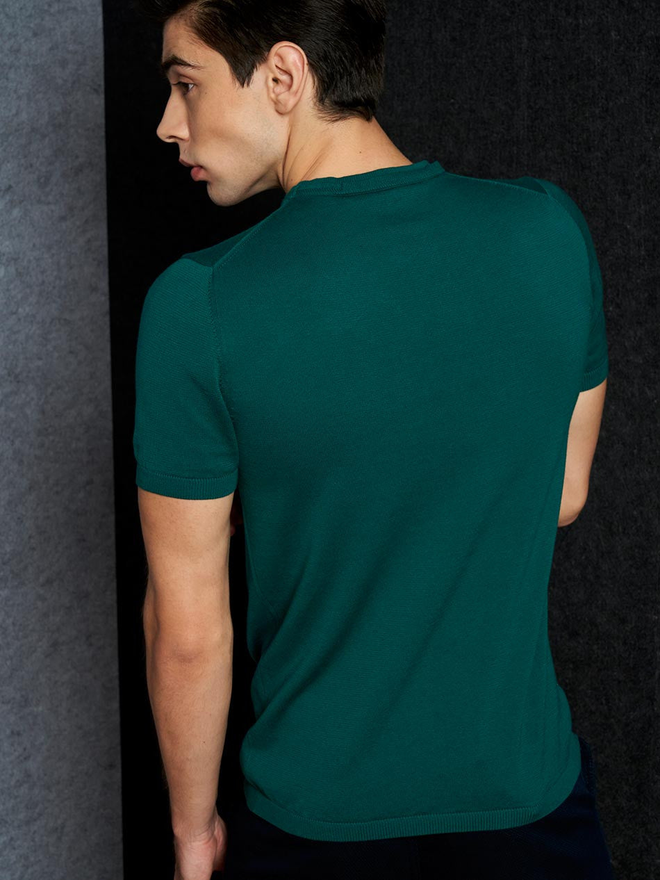 GREEN KNIT CREW
