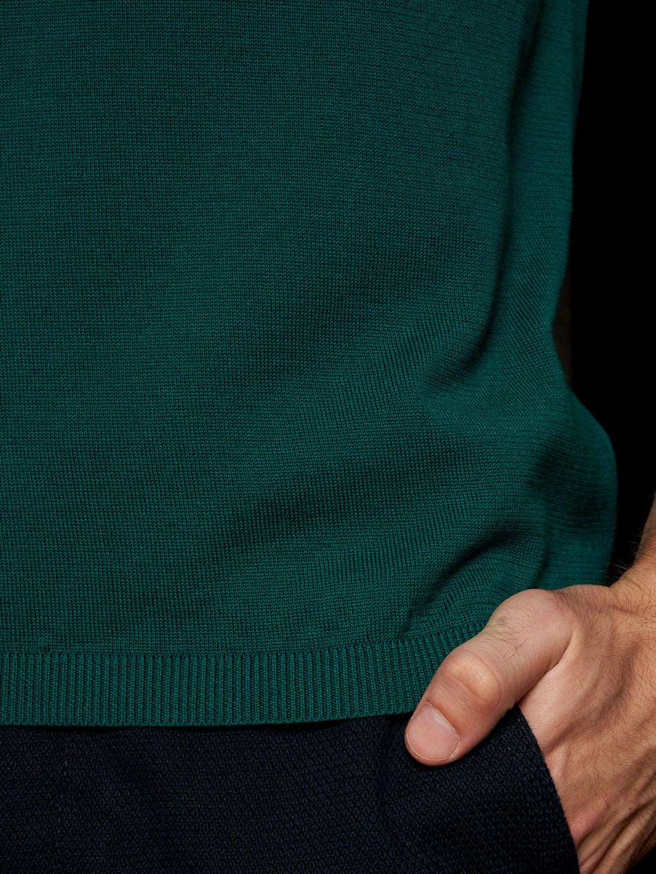 GREEN KNIT CREW
