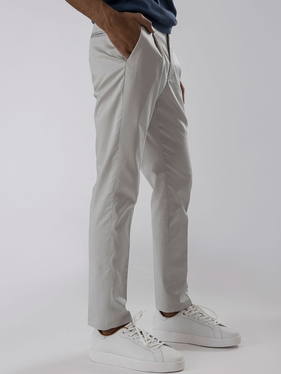 SOFT GREY PLEATED TROUSERS