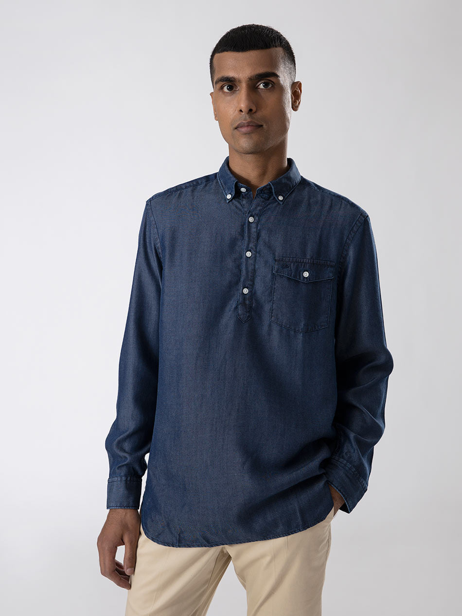 DARK WASH TENCEL POPOVER