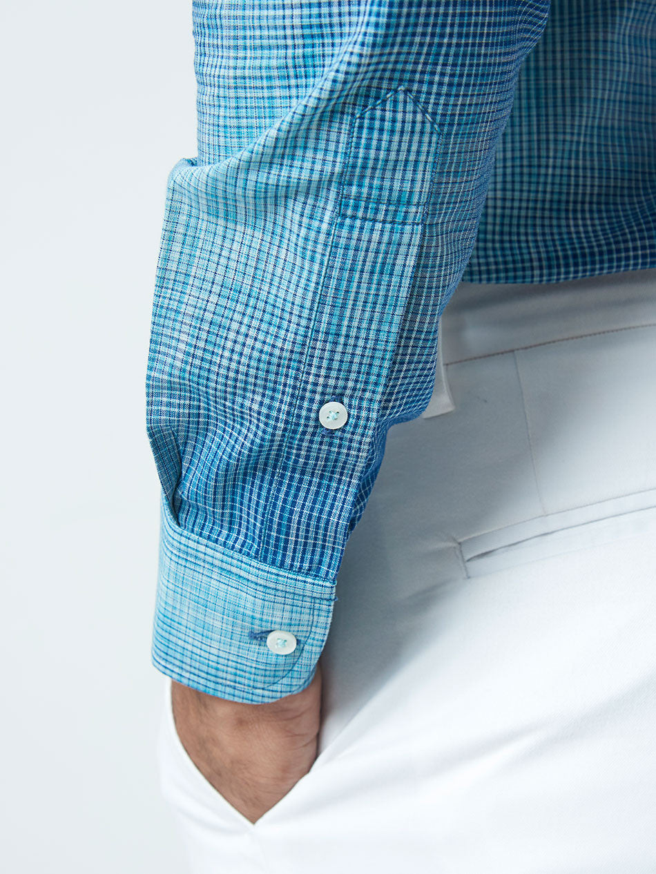 TEAL NAVY SPACEDYED SHIRT