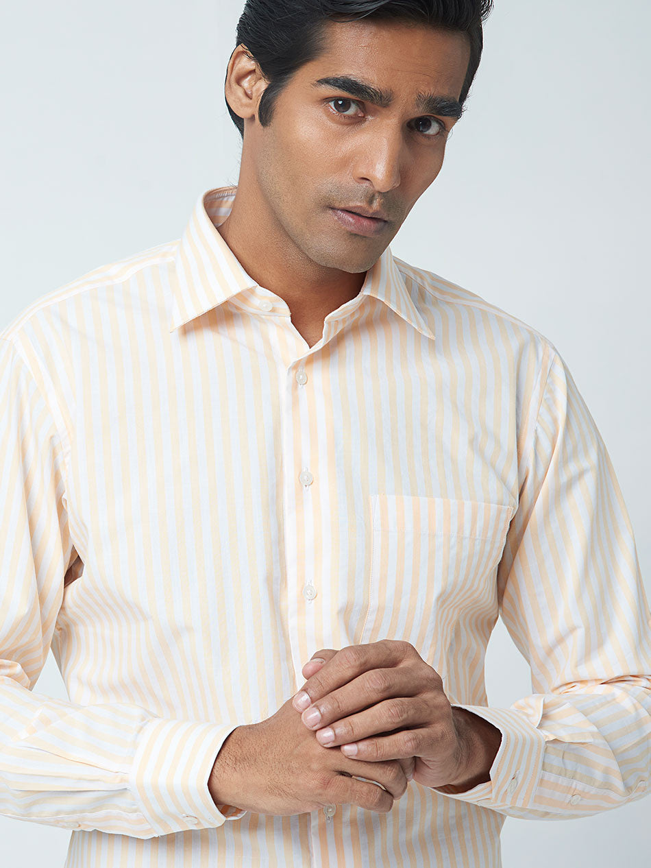 TANGERINE BOLD STRIPE SHIRT