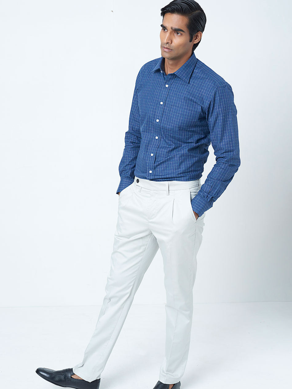 NAVY TEXTURED SPACEDYED SHIRT