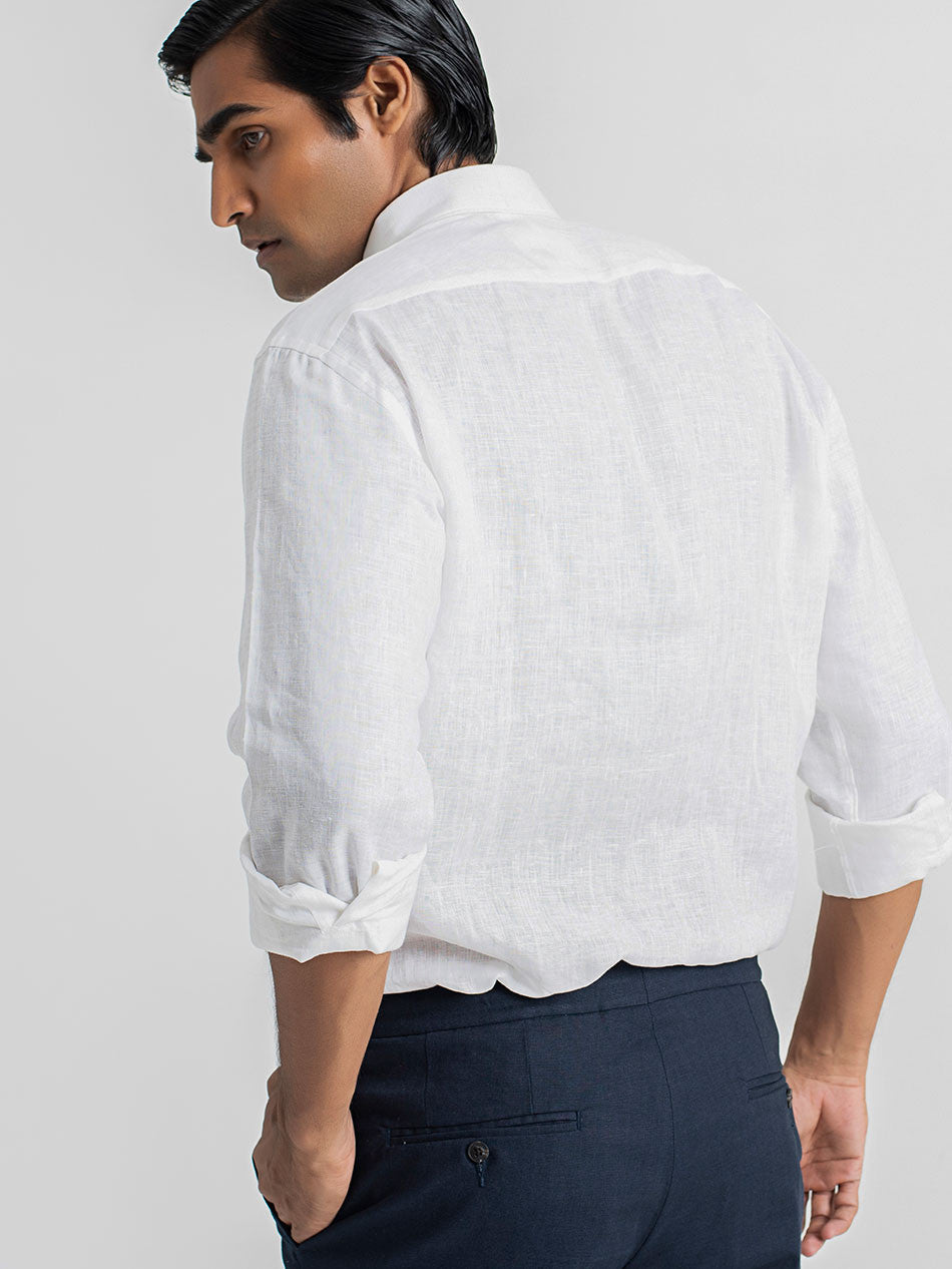 WHITE LINEN SHIRT