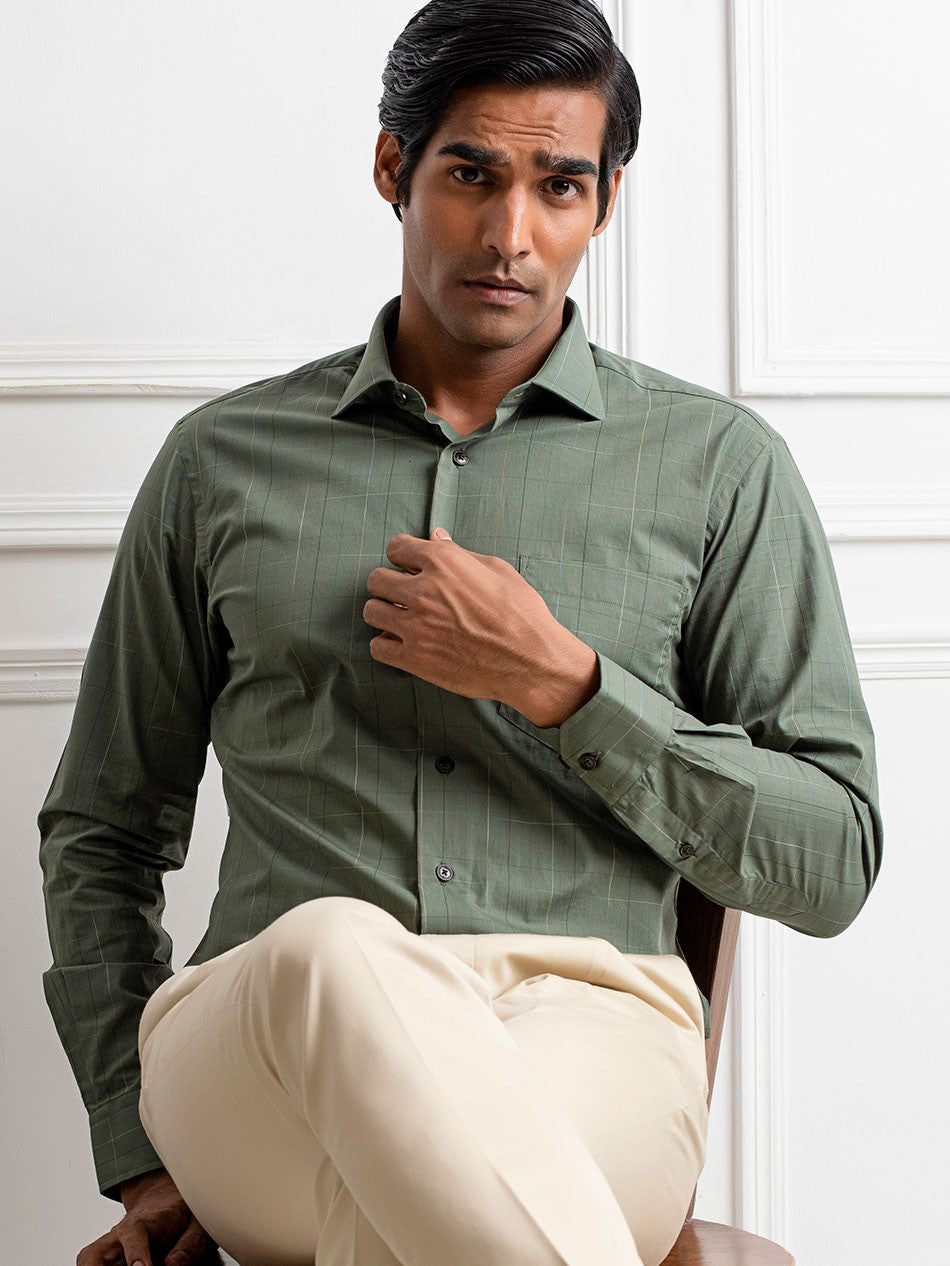 OLIVE NIGHT SPACEDYED SHIRT