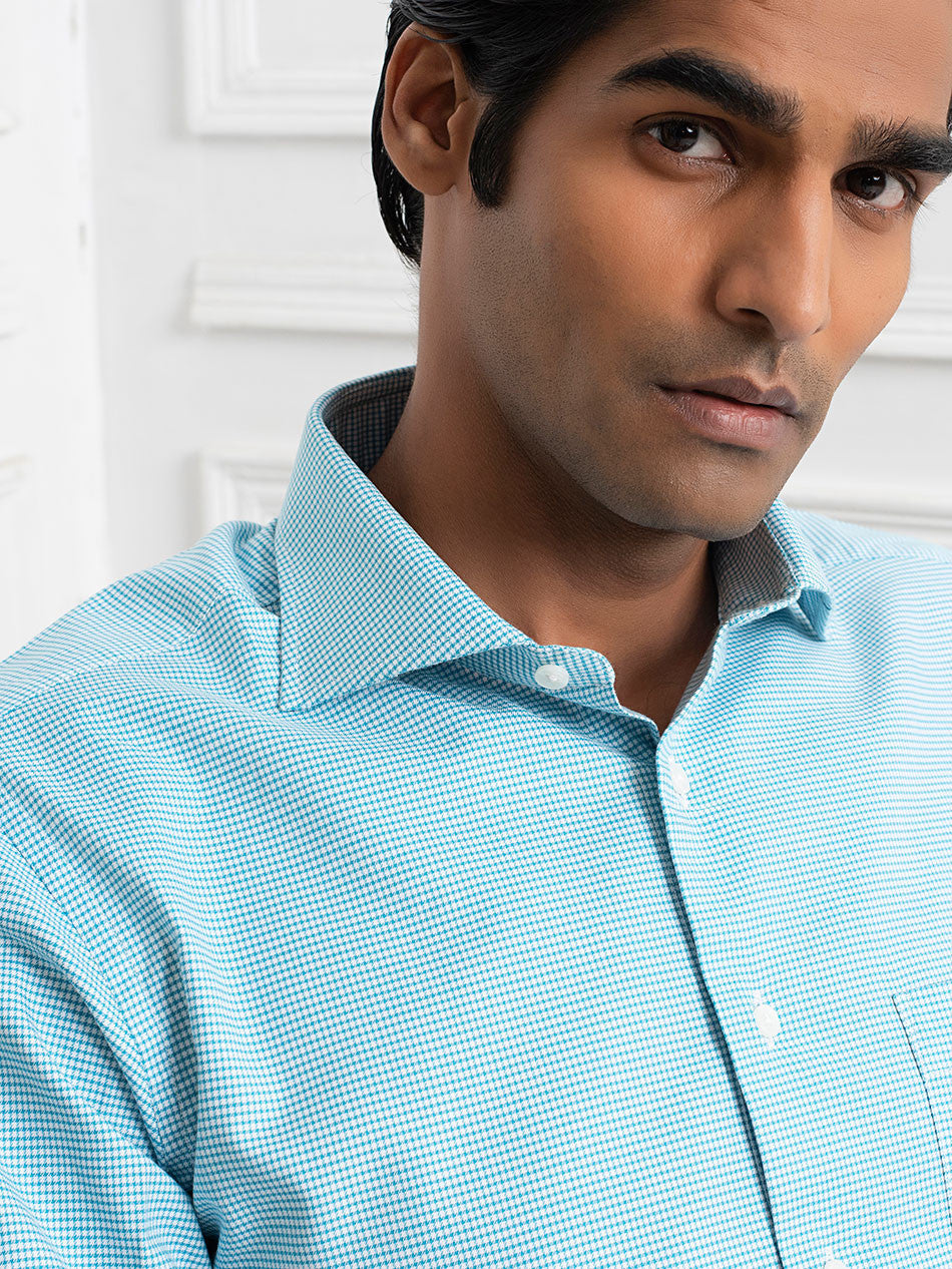 TEAL TENCEL TWILL FRENCH CUFF SHIRT