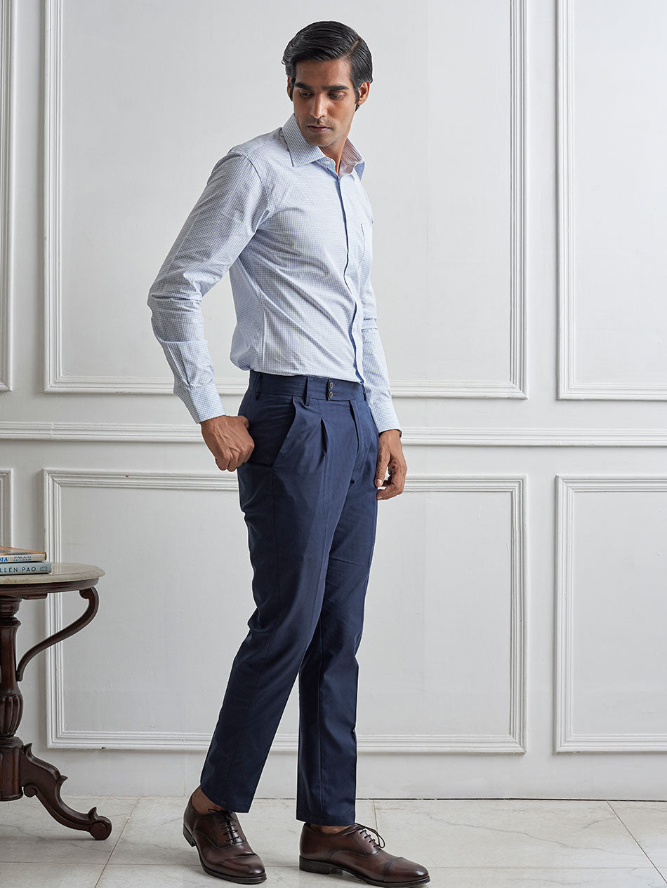 SOFT BLUE GINGHAM CHECK SHIRT