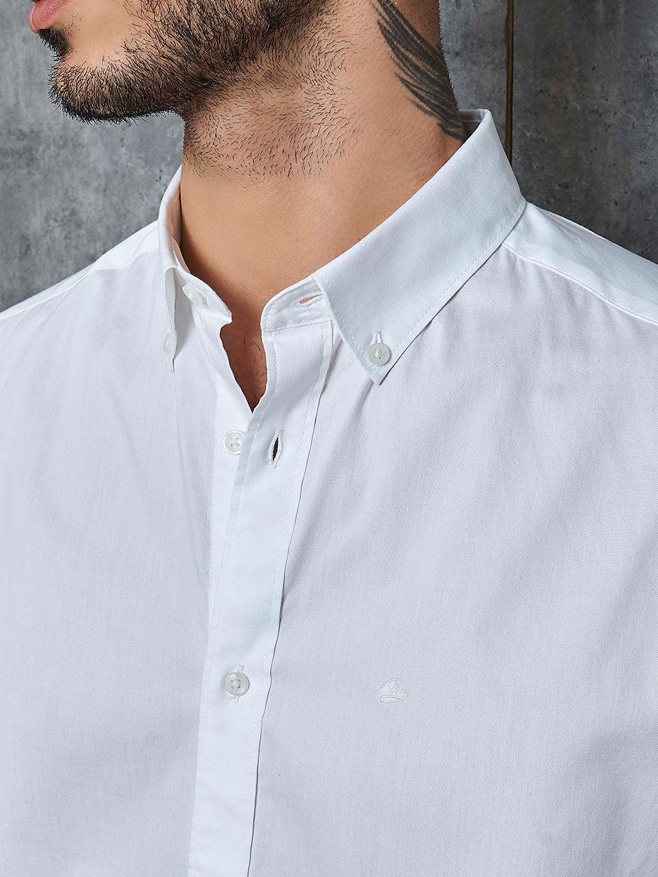 WHITE OXFORD SHIRT- S/S