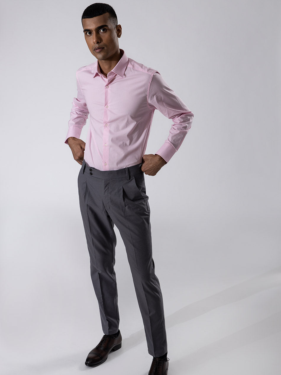 Men's Cotton Stretch Pink Formal Shirt