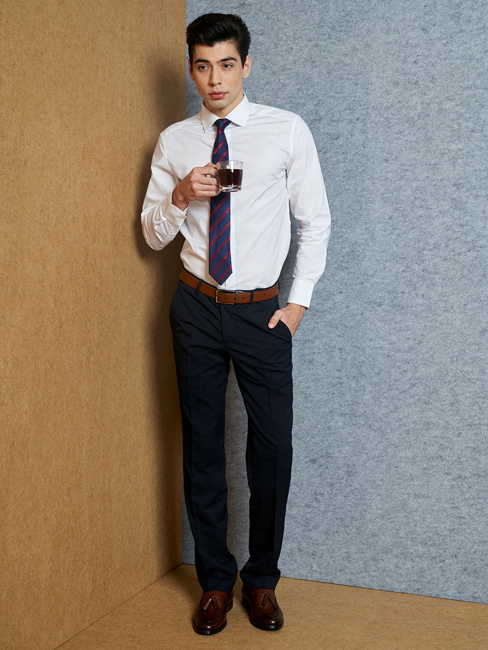 Men's Cotton Stretch White Formal Shirt Full look