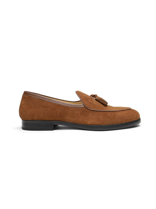 Tan Suede Belgian Loafers