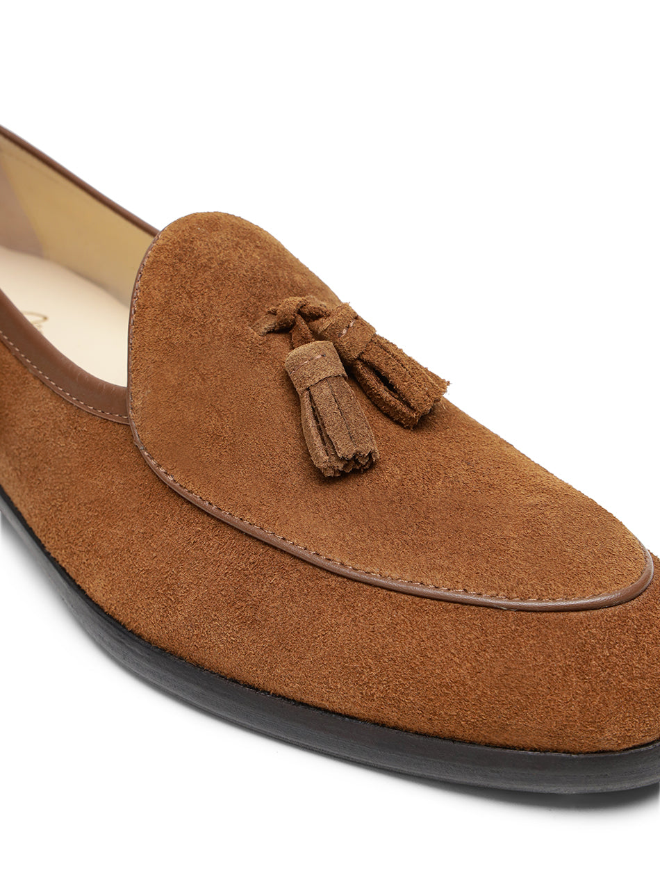 Tan Suede Belgian Loafers