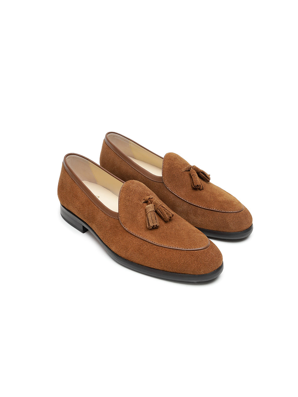 Tan Suede Belgian Loafers