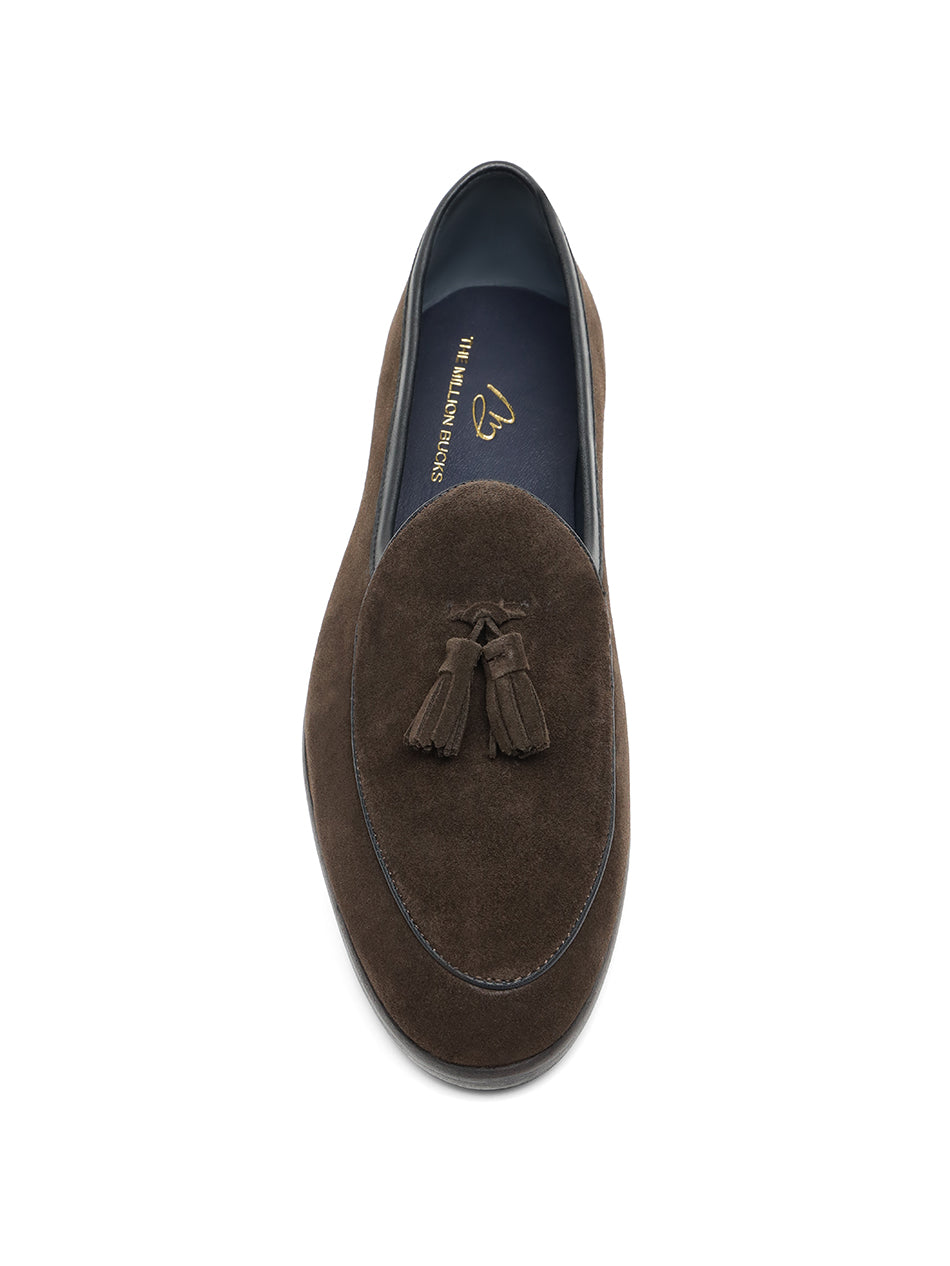 Dark Brown Suede Belgian Loafers