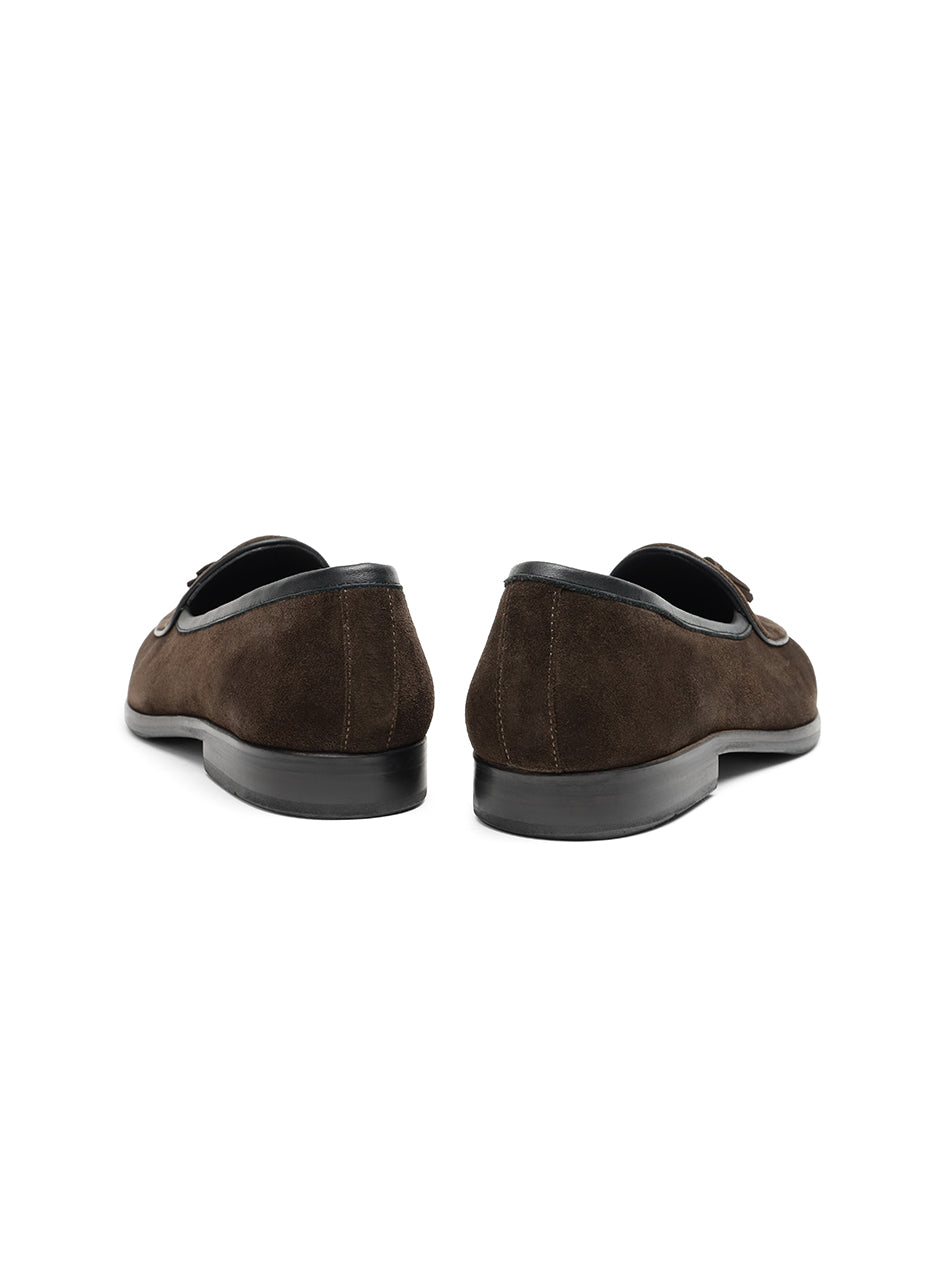 Dark Brown Suede Belgian Loafers