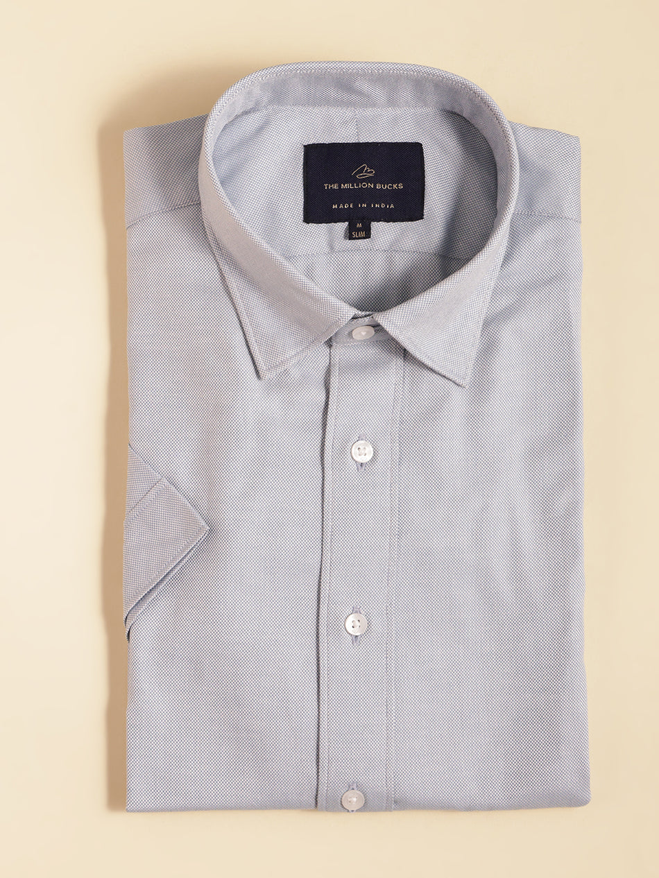 GREY OXFORD S/S SHIRT