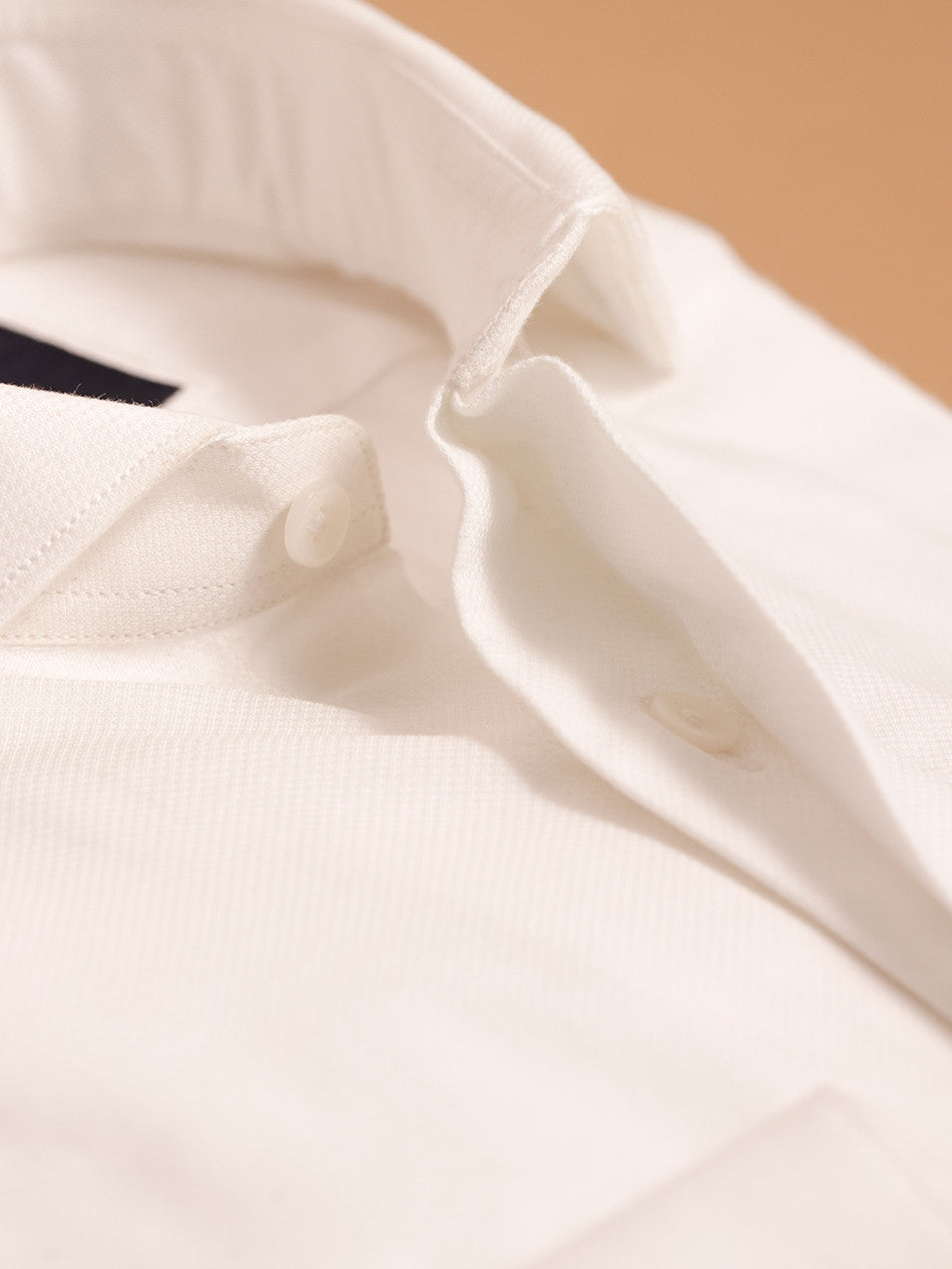 WHITE DOBBY DRESS SHIRT