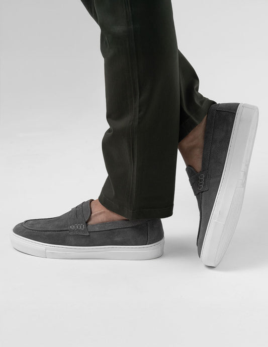 Capri Suede Penny Slip-On — Slate
