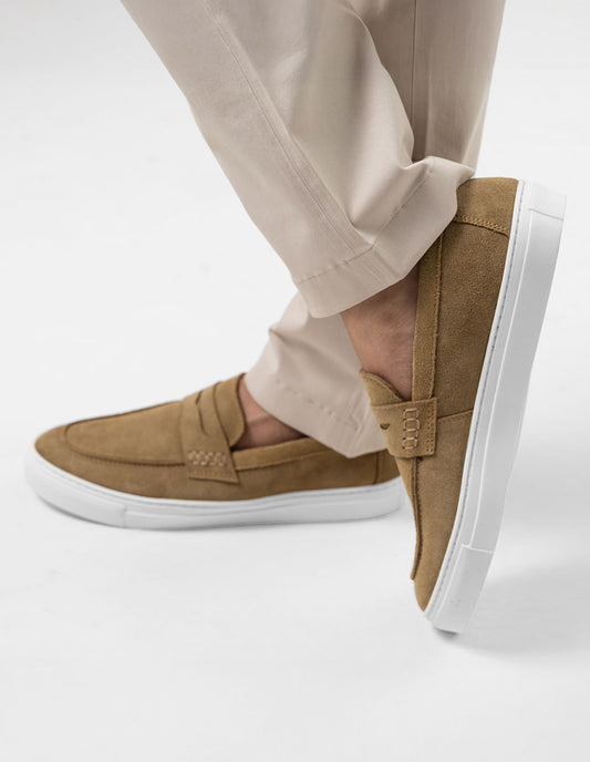 Capri Suede Penny Slip-On — Dune