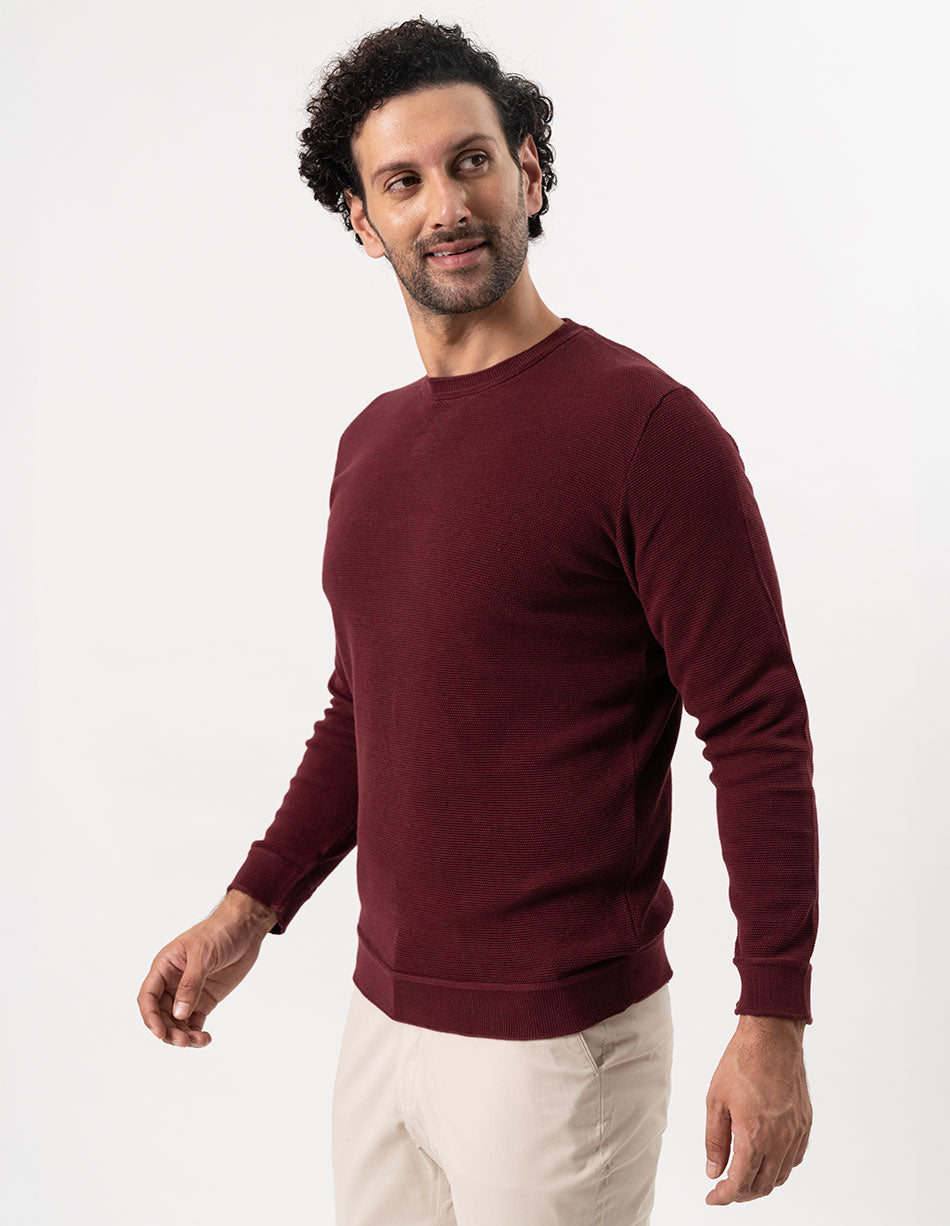 BURGUNDY LONG SLEEVED TEE