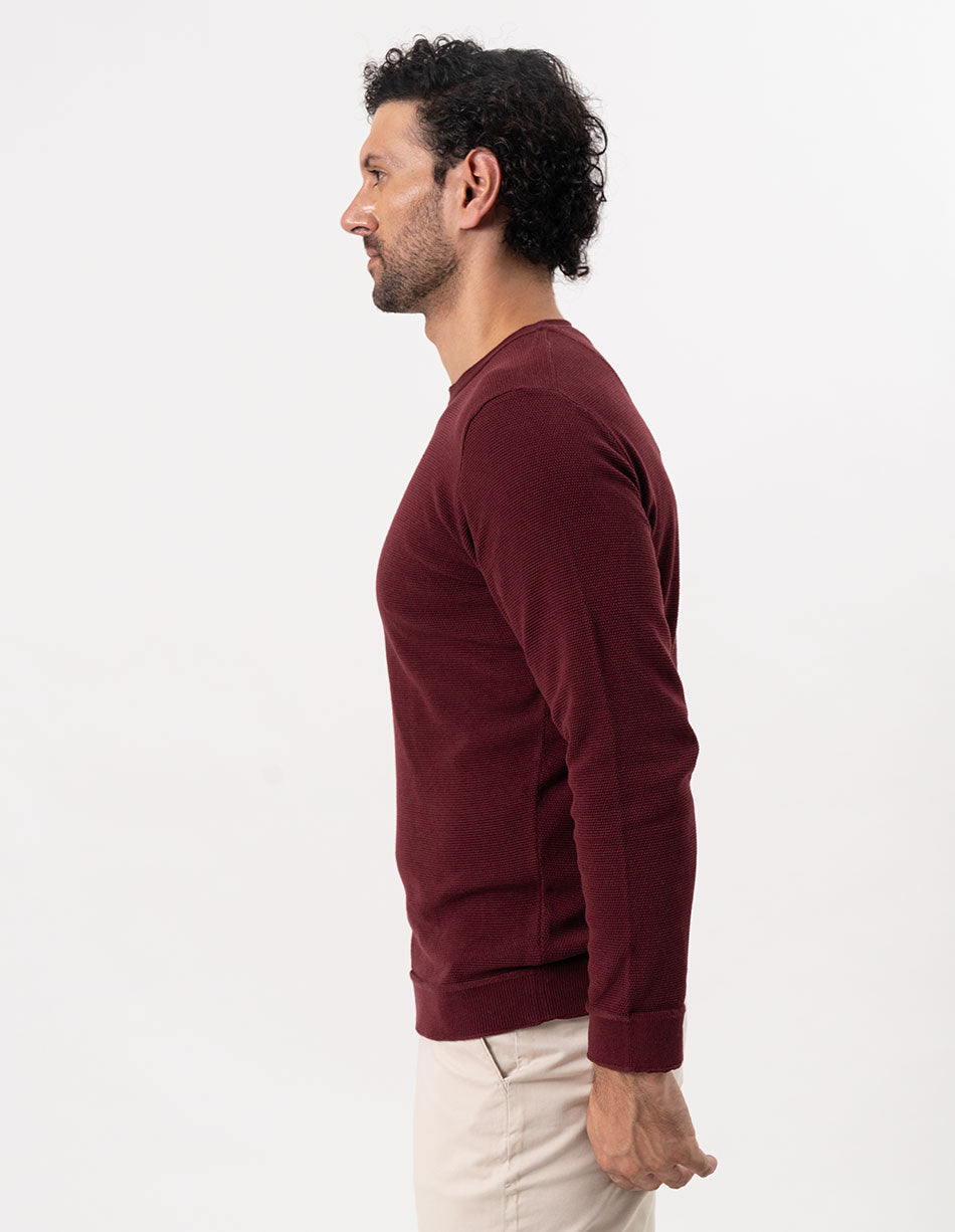 BURGUNDY LONG SLEEVED TEE