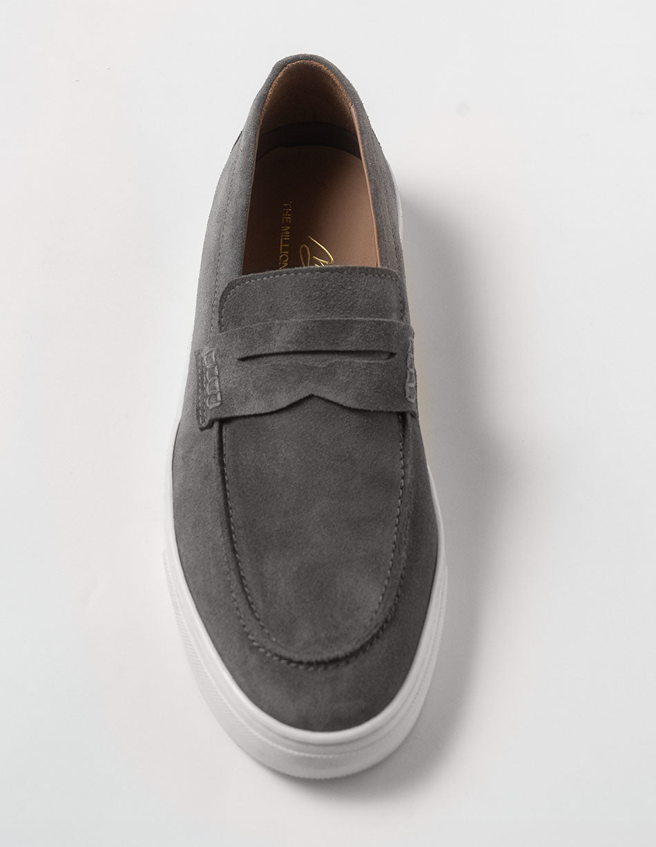 Capri Suede Penny Slip-On — Slate