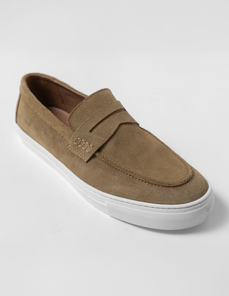 Capri Suede Penny Slip-On — Dune