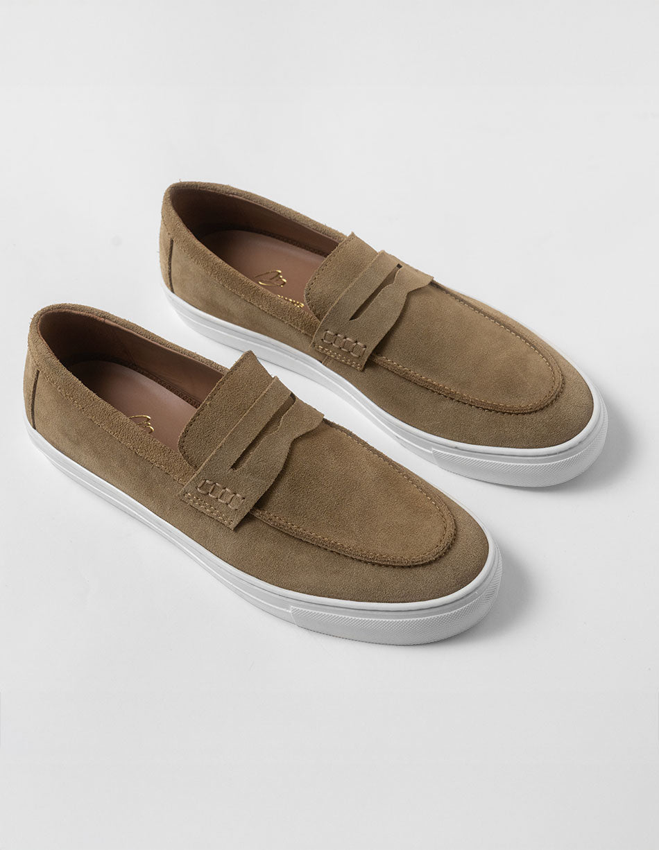 Capri Suede Penny Slip-On — Dune