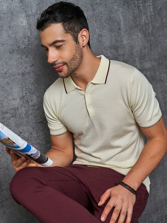 CREAM KNIT POLO