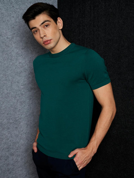 GREEN KNIT CREW