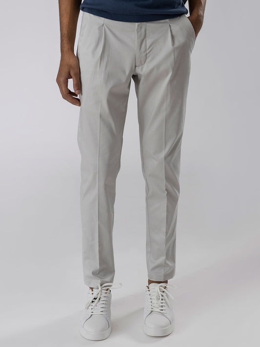 SOFT GREY PLEATED TROUSERS