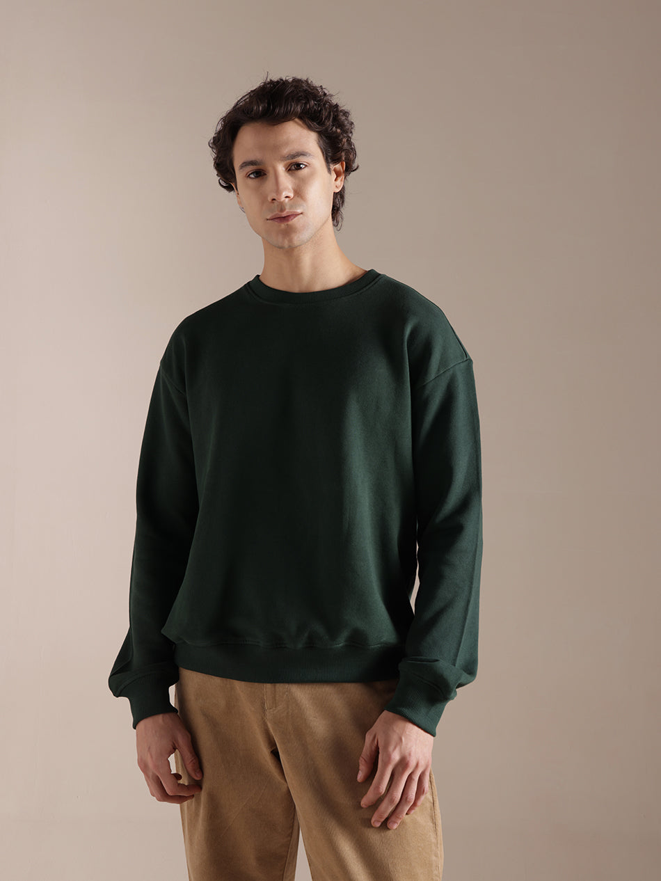 Forest Pine Green Cotton Sweatshirt