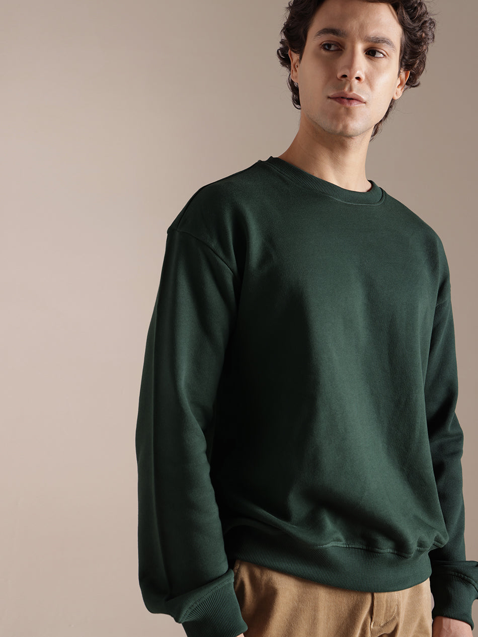 Forest Pine Green Cotton Sweatshirt