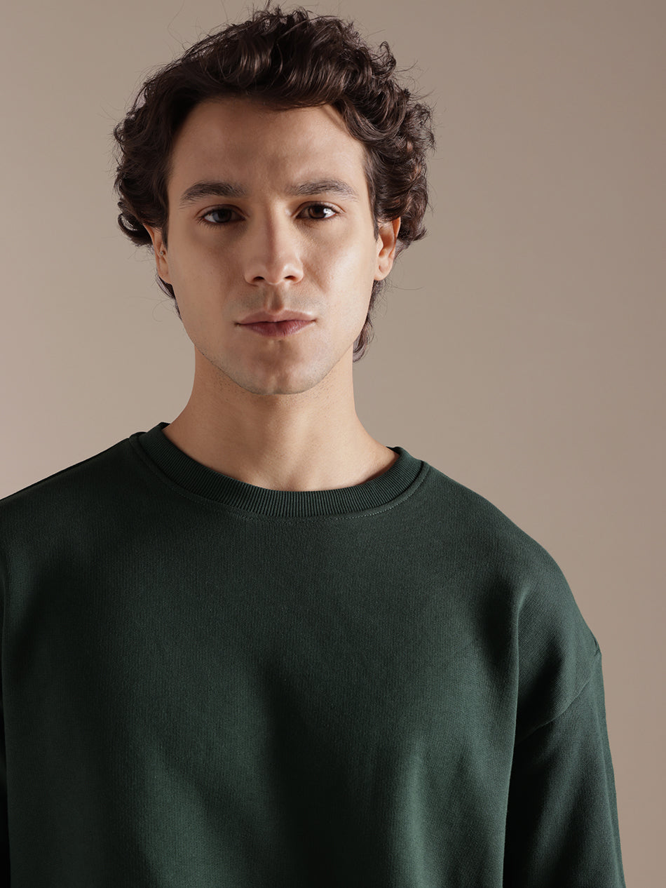 Forest Pine Green Cotton Sweatshirt