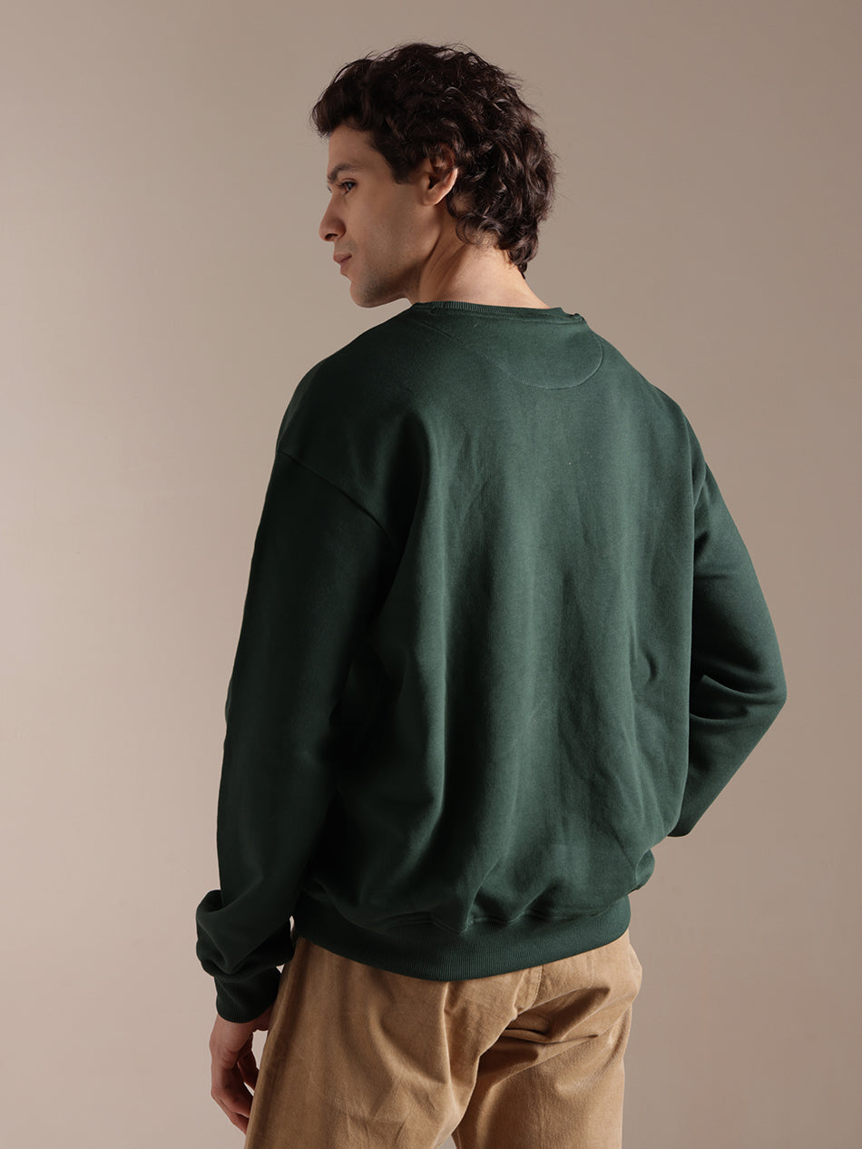 Forest Pine Green Cotton Sweatshirt