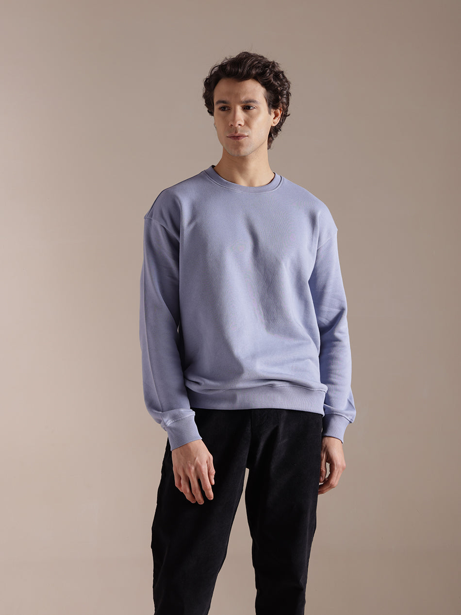 Cloud Blue Cotton Sweatshirt