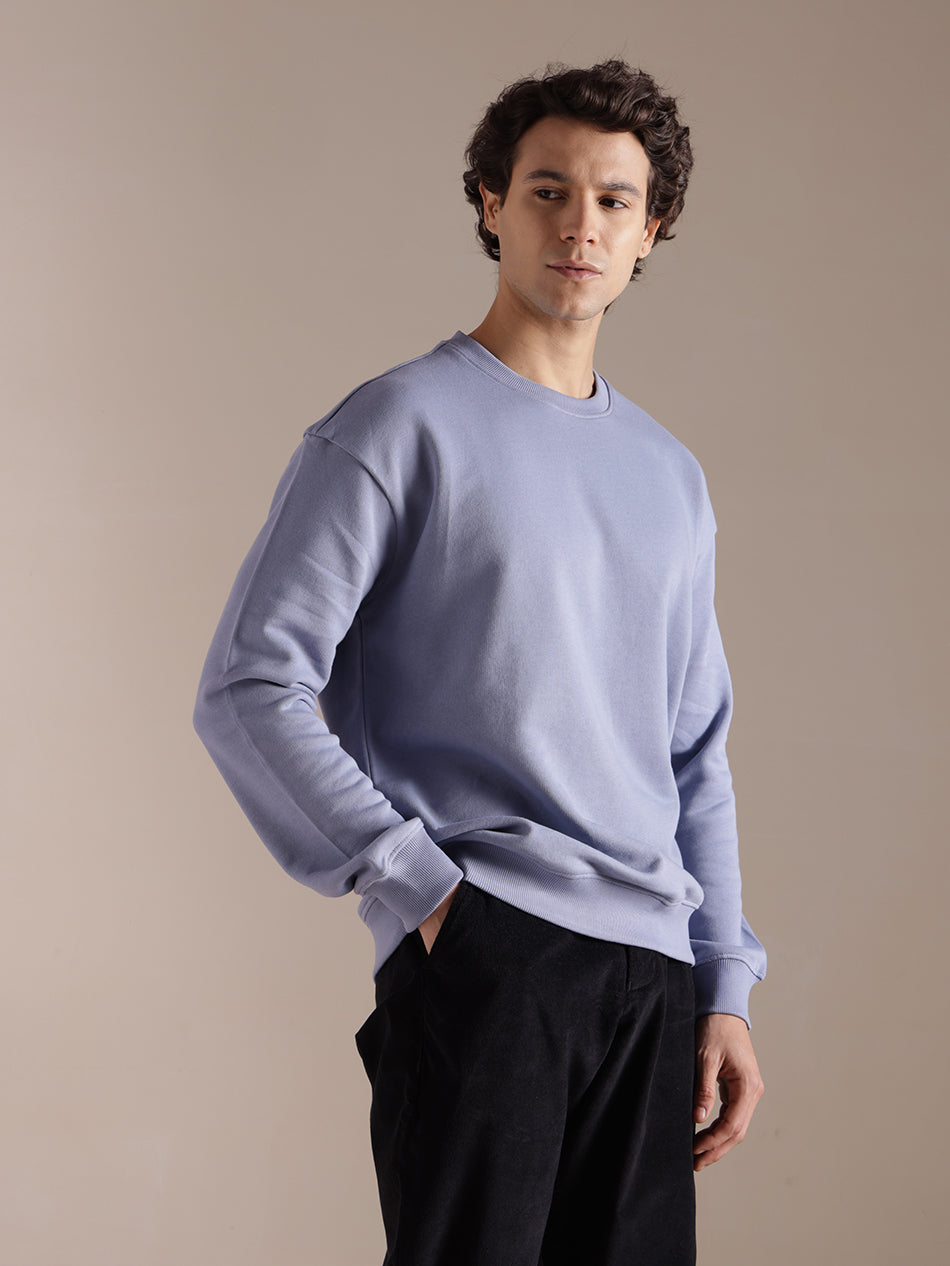 Cloud Blue Cotton Sweatshirt