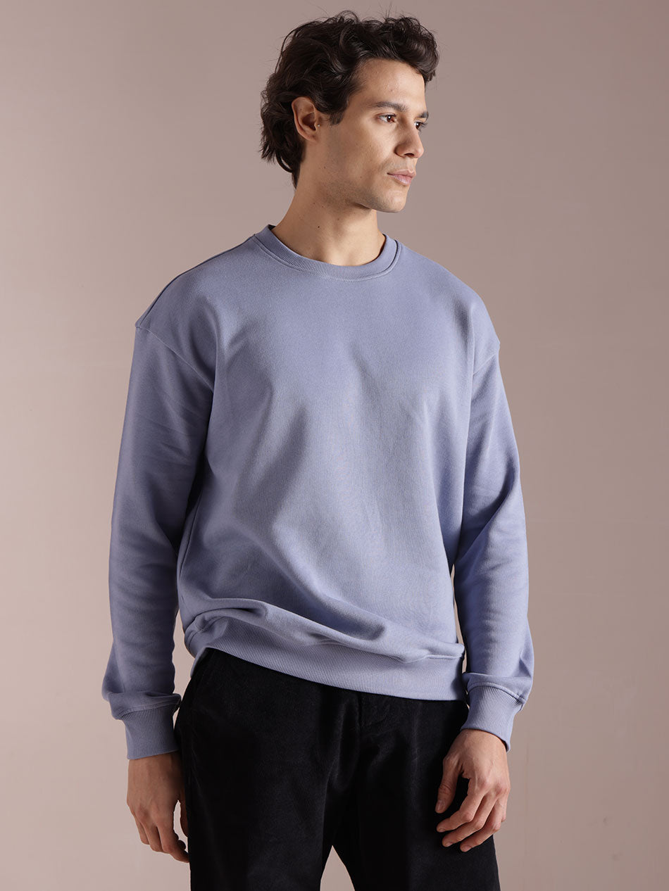 Cloud Blue Cotton Sweatshirt