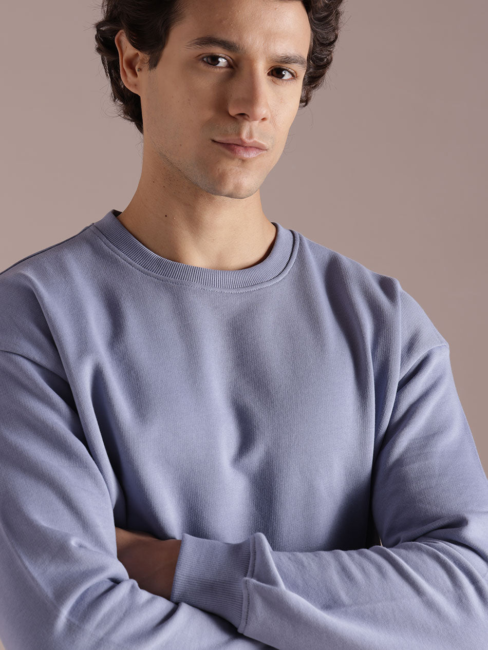 Cloud Blue Cotton Sweatshirt