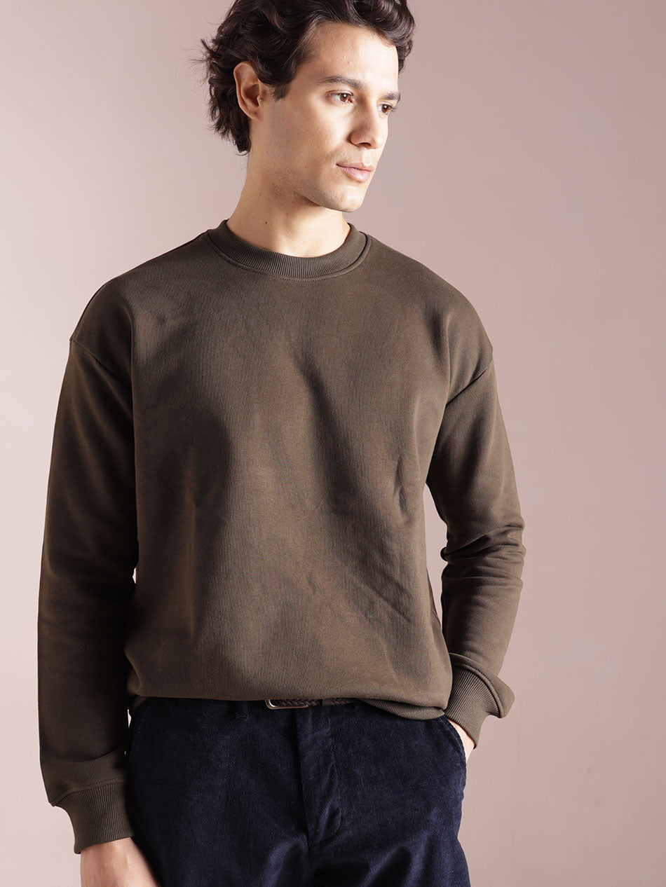 Mocha Brown Cotton Sweatshirt